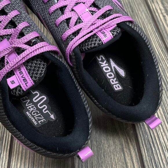 Brooks Revel 5 Women Running Jogging Shoes Sneakers Sz 12 Gray Purple Walking - Picture 10 of 10